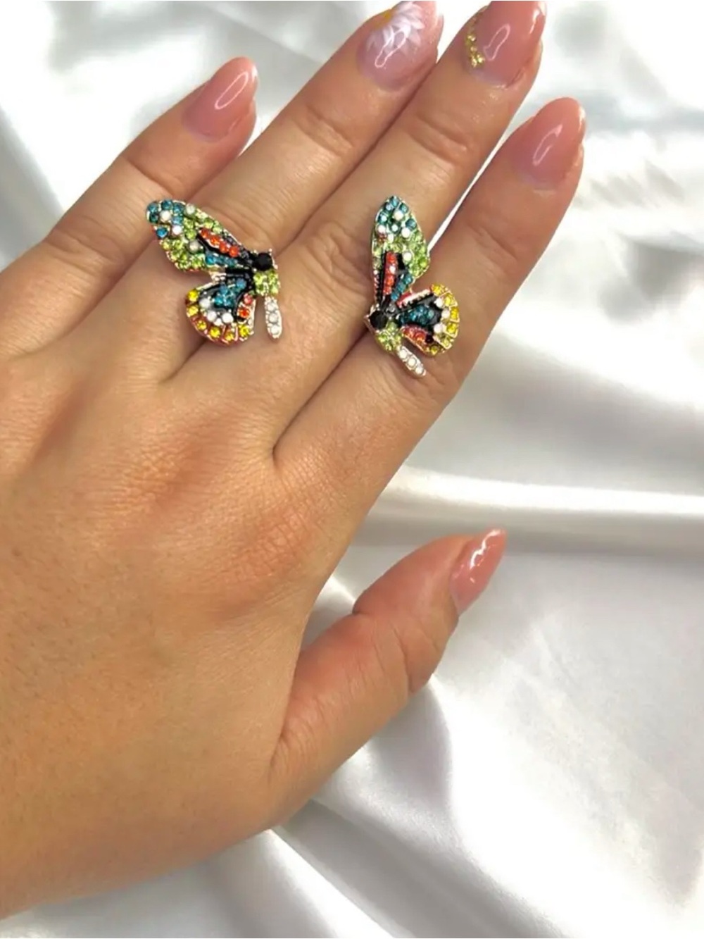 Multicolor Crystal Butterfly Earrings - Women Jewelry